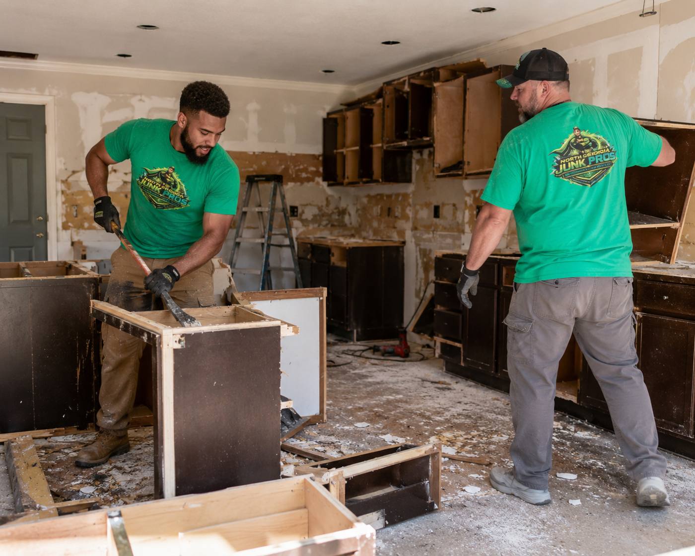 North Georgia Junk Pros junk removal crew loading a truck