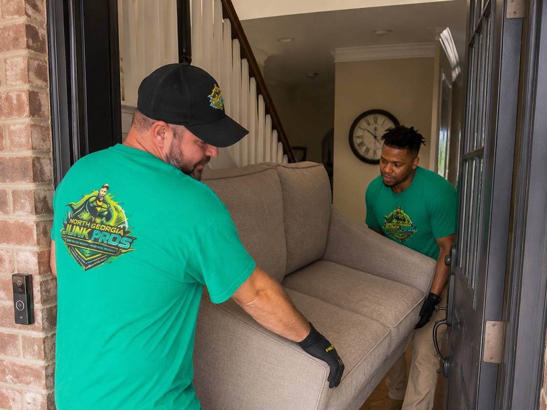 North Georgia Junk Pros junk removal crew loading a truck